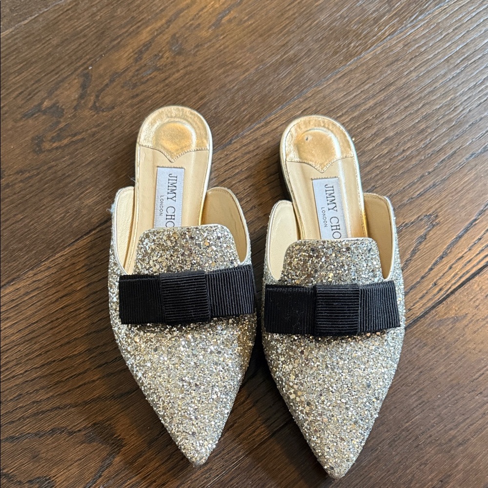 Jimmy Choo Loafers Silver and Black